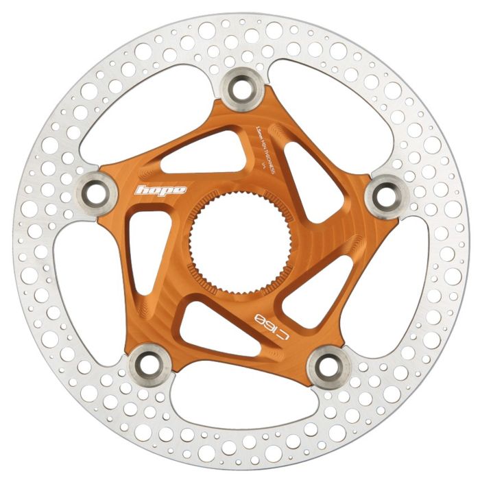 Image of Hope Technology RX Road Centrelock Floating Disc Rotor - 160mmOrange