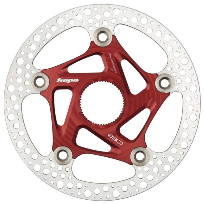 Image of Hope Technology RX Road Centrelock Floating Disc Rotor - 160mmRed