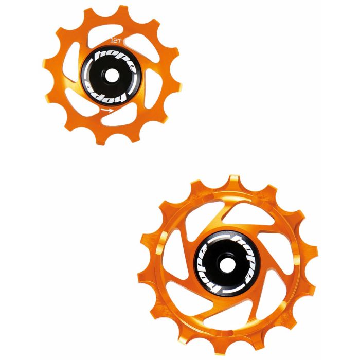 Image of Hope Technology 12/14 Tooth Jockey Wheels - Orange