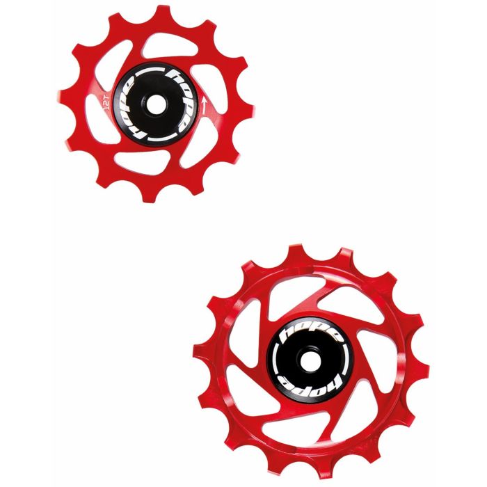 Image of Hope Technology 12/14 Tooth Jockey Wheels - Red