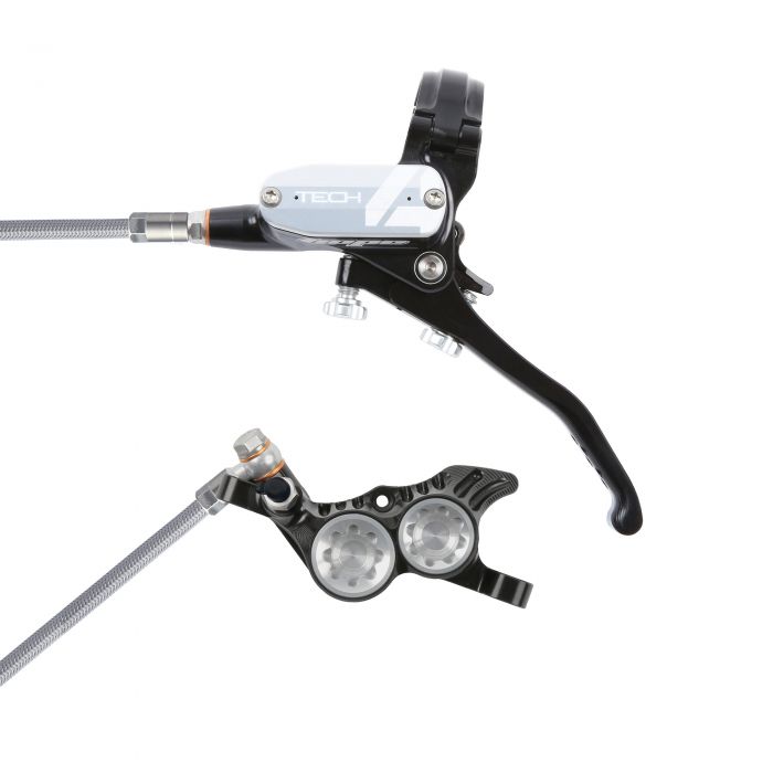 Hope Technology Tech 4 V4 Hydraulic Disc Brake - Black / SilverFront Right HandBraided