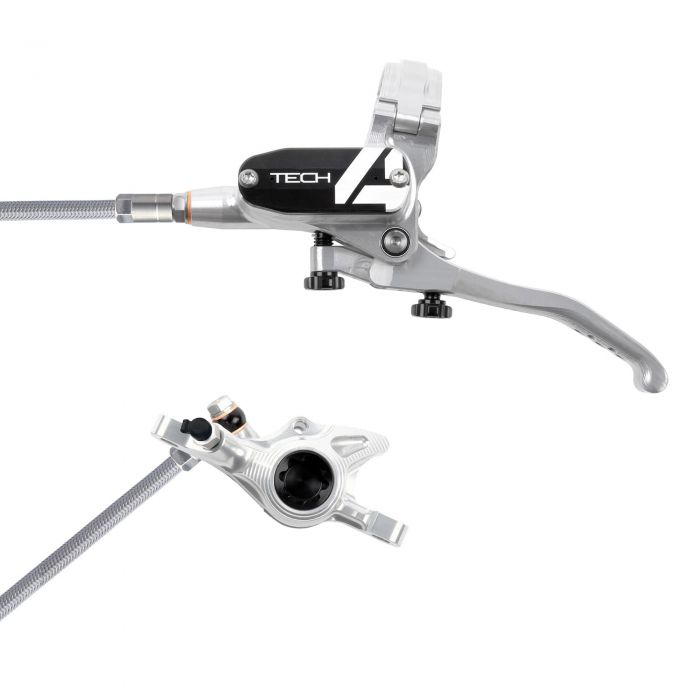 Hope Technology Tech 4 X2 Hydraulic Disc Brake - Silver / BlackRear Left HandBraided