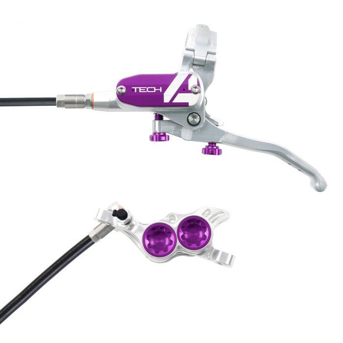 Hope Technology Tech 4 E4 Hydraulic Disc Brake - Silver / PurpleRear Left HandStandard Black