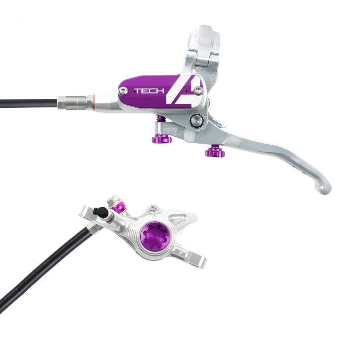 Hope Technology Tech 4 X2 Hydraulic Disc Brake - Silver / PurpleRear Left HandStandard Black