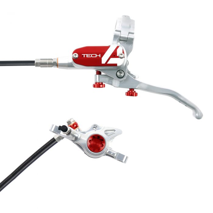 Hope Technology Tech 4 X2 Hydraulic Disc Brake - Silver / RedFront Right HandStandard Black