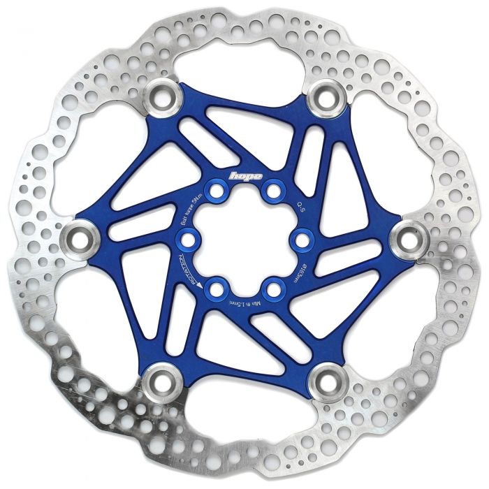 Image of Hope Technology Floating Rotor - Colour: Blue - Size: 180mm - Fitment: 6 Bolt