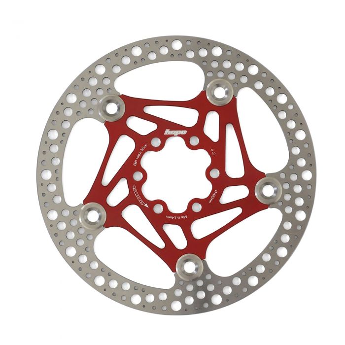 Image of Hope Technology Road Floating 6 Bolt 160mm Disc Rotor - Red