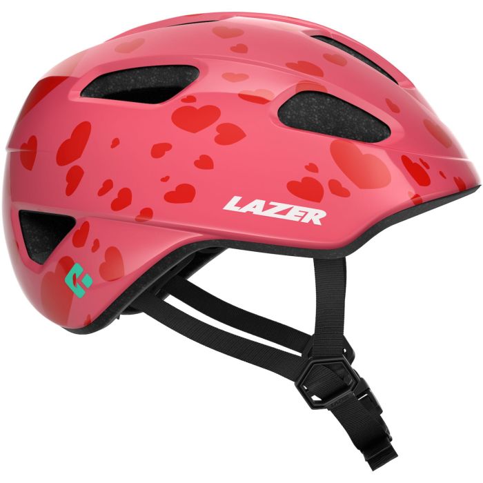 Tweeks Cycles Lazer NutZ KinetiCore Youth Helmet - Little Hearts | Clearance section. 365 day returns, 0% finance & FREE delivery over £50