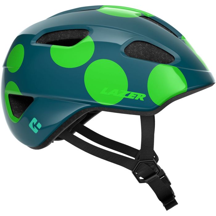 Tweeks Cycles Lazer NutZ 2.0 KinetiCore Youth Helmet - Green Dots | Clearance section. 365 day returns, 0% finance & FREE delivery over £50