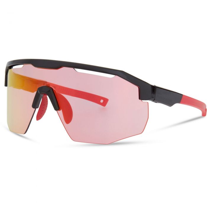 Image of Madison Cipher Sunglasses - Gloss Black Frame / Pink Rose Mirror Lens