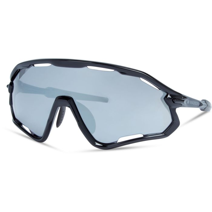 Tweeks Cycles Madison Code Breaker Sunglasses - Gloss Black Frame / Silver Mirror Lens | Clearance section. 365 day returns, 0% finance & FREE delivery over £50