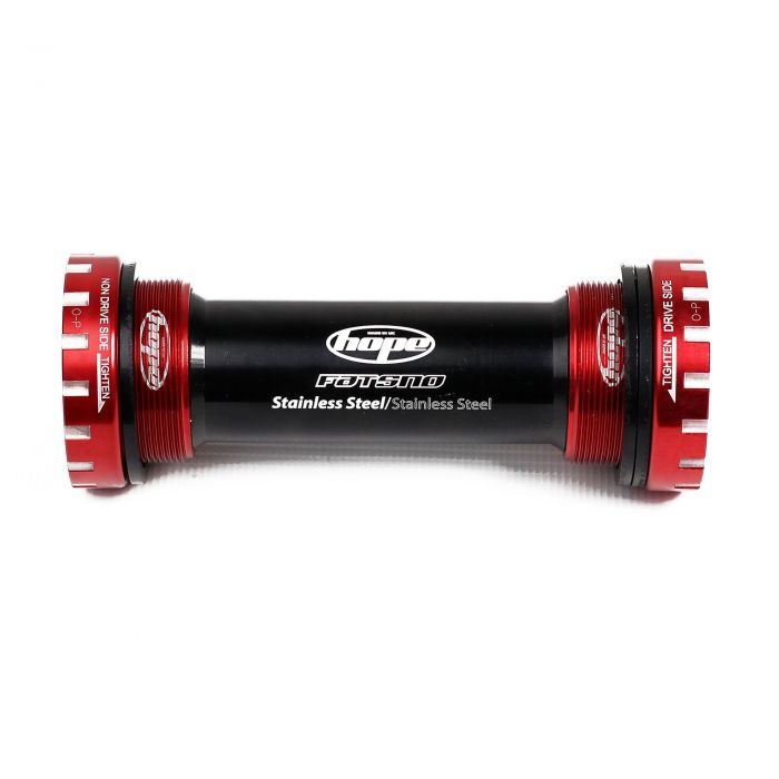 Image of Hope Technology Stainless Bottom Bracket Cups - 24mm Axle - Red, 100mm (Fat Bike)