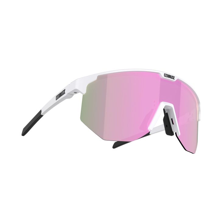 Tweeks Cycles Bliz Hero Sunglasses - Matt White Frame / Brown with Pink Multi Lens | Clearance section. 365 day returns, 0% finance & FREE delivery over £50