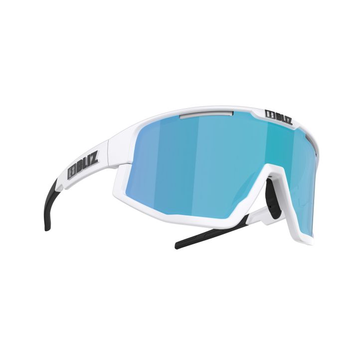 Tweeks Cycles Bliz Fusion Sunglasses - Matt White Frame / Brown with Blue Multi Lens | Clearance section. 365 day returns, 0% finance & FREE delivery over £50