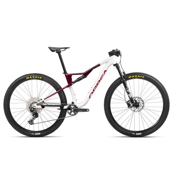 Image of Orbea Oiz H30 Full Suspension Mountain Bike - 2023 - White Chic - Shadow Coral (Gloss), Medium