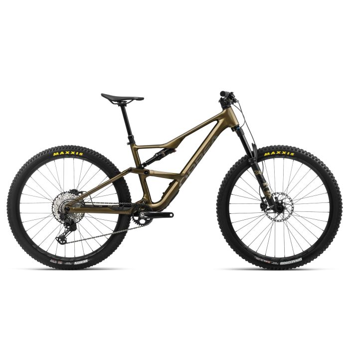 Image of Orbea Occam SL H10 Full Suspension Mountain Bike - 2024 - Large, Metallic Olive Green-Titanium Black