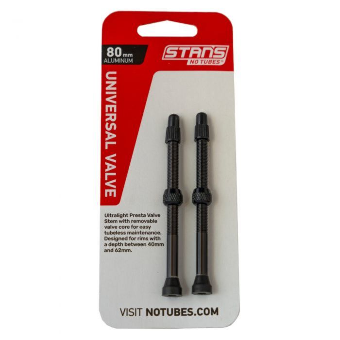 Tweeks Cycles Stans NoTubes Universal Presta Alloy Valve - Black, 80mm | Clearance section. 365 day returns, 0% finance & FREE delivery over £50