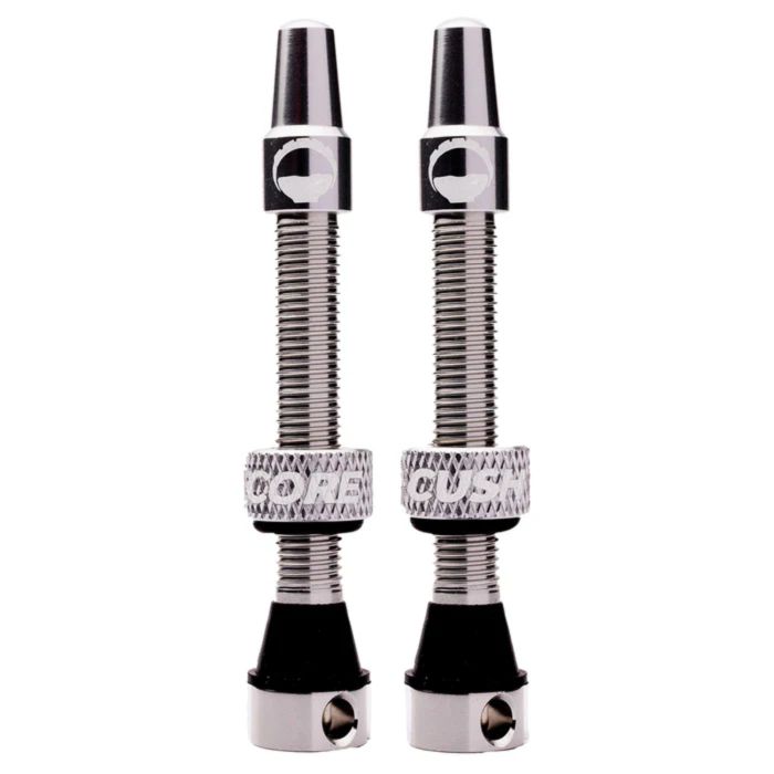 Tweeks Cycles CushCore Tubeless Valves - Silver, 44mm | Clearance section. 365 day returns, 0% finance & FREE delivery over £50