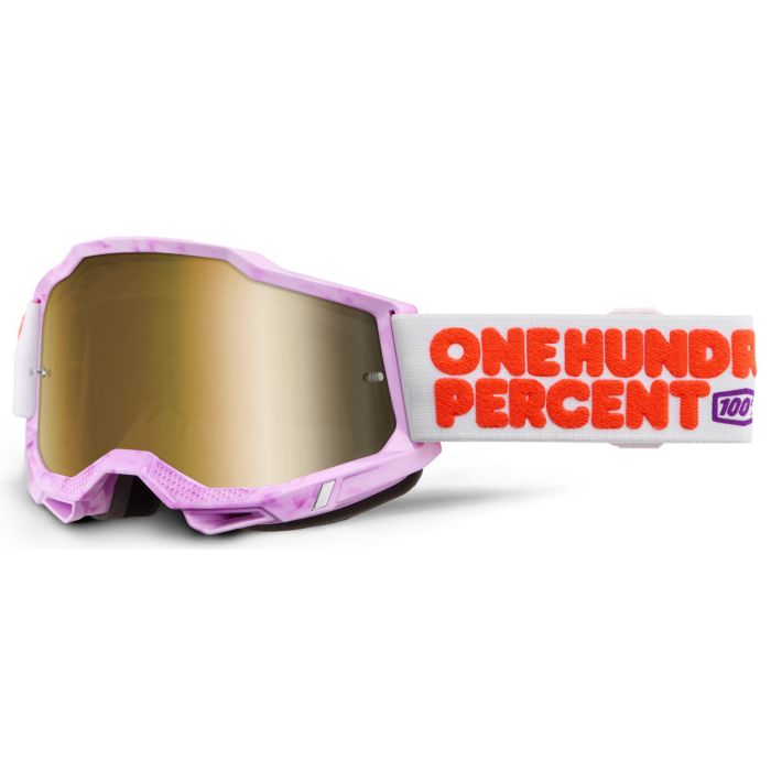 Tweeks Cycles 100% Accuri 2 Goggles - Hundred / Mirror True Gold Lens | Clearance section. 365 day returns, 0% finance & FREE delivery over £50