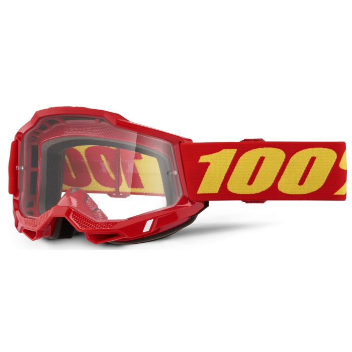 Tweeks Cycles 100% Accuri 2 Junior Goggles - Red / Clear Lens | Clearance section. 365 day returns, 0% finance & FREE delivery over £50