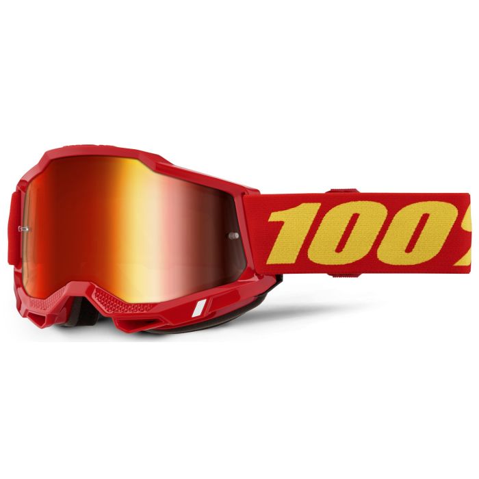 Tweeks Cycles 100% Accuri 2 Junior Goggles - Red / Mirror Red Lens | Clearance section. 365 day returns, 0% finance & FREE delivery over £50