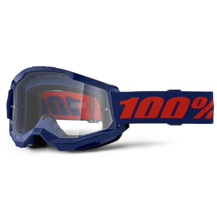 Tweeks Cycles 100% Strata 2 Goggles - Navy / Clear Lens | Clearance section. 365 day returns, 0% finance & FREE delivery over £50
