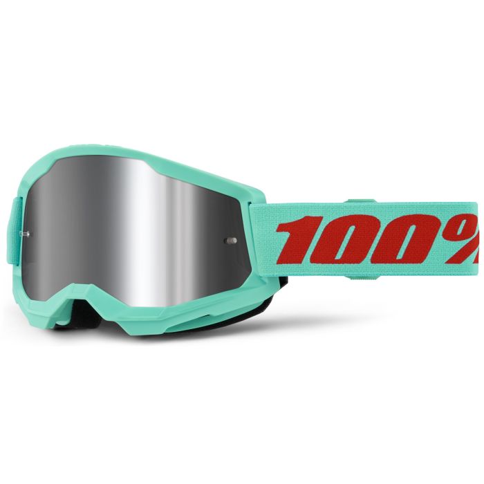 Tweeks Cycles 100% Strata 2 Goggles - Maupiti / Mirror Silver Lens | Clearance section. 365 day returns, 0% finance & FREE delivery over £50