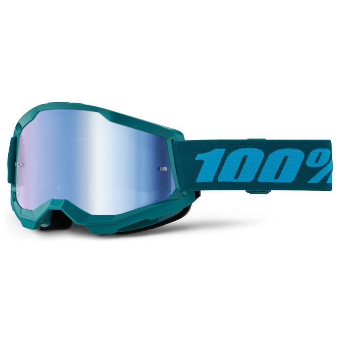 Tweeks Cycles 100% Strata 2 Goggles - Stone / Mirror Blue Lens | Clearance section. 365 day returns, 0% finance & FREE delivery over £50