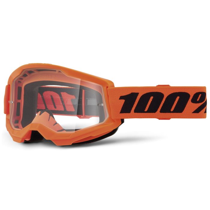 Tweeks Cycles 100% Strata 2 Junior Goggles - Neon Orange / Clear Lens | Clearance section. 365 day returns, 0% finance & FREE delivery over £50