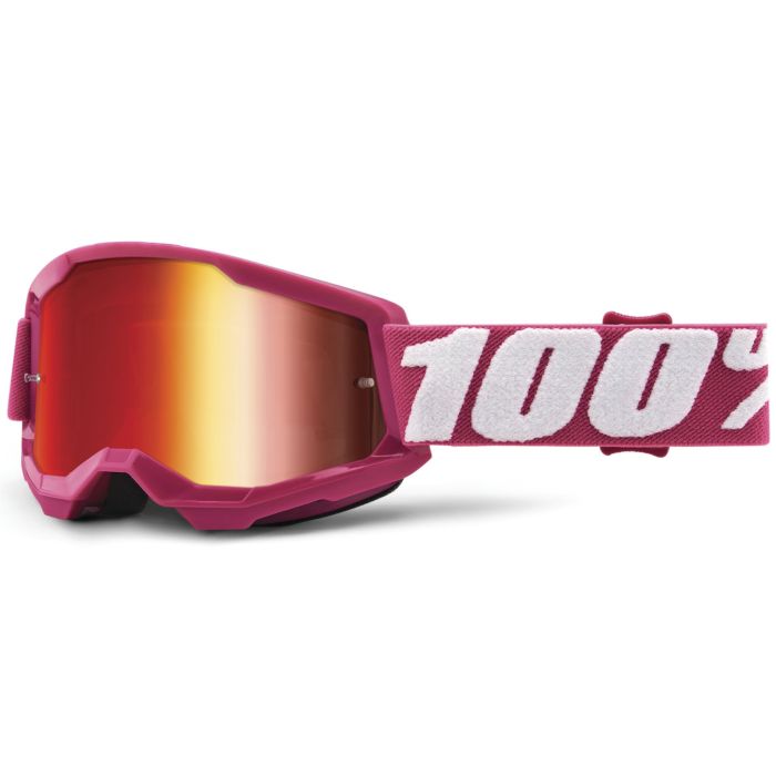 Tweeks Cycles 100% Strata 2 Junior Goggles - Fletcher / Mirror Red Lens | Clearance section. 365 day returns, 0% finance & FREE delivery over £50