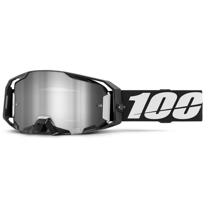 Tweeks Cycles 100% Armatic Goggles - Black / Mirror Silver Flash Lens | Clearance section. 365 day returns, 0% finance & FREE delivery over £50