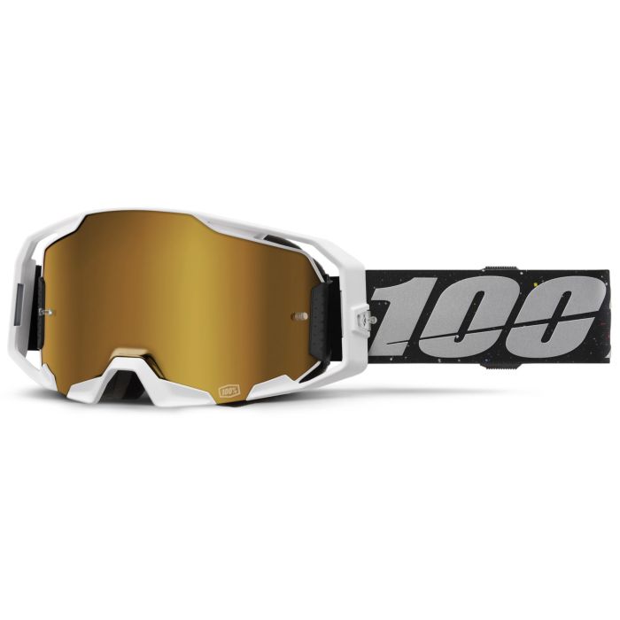 Tweeks Cycles 100% Armatic Goggles - RapidRacer / Mirror True Gold Lens | Clearance section. 365 day returns, 0% finance & FREE delivery over £50