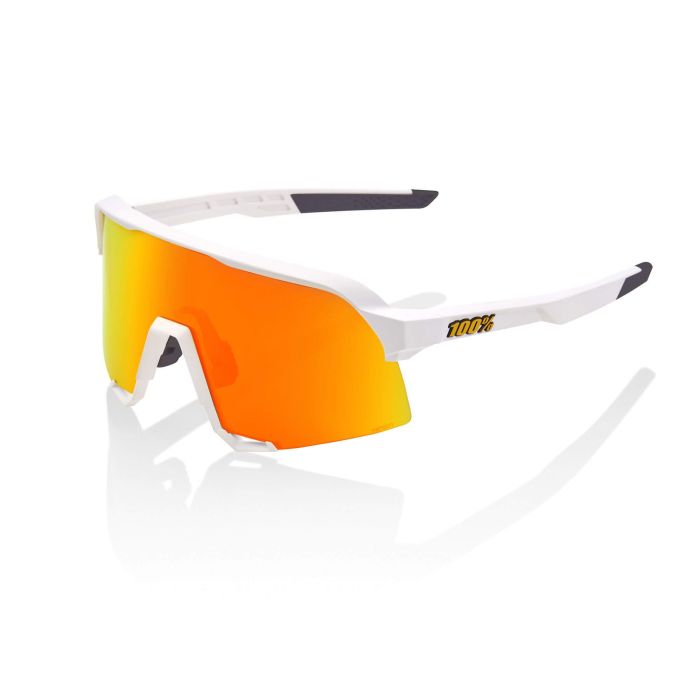 Image of 100% S3 Sunglasses - Soft Tact White HiPER Red Multilayer Mirror Lens