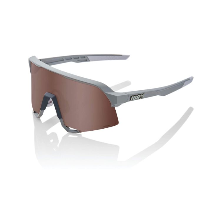 Image of 100% S3 Sunglasses - Soft Tact Stone Grey HiPER Crimson Silver Mirror Lens