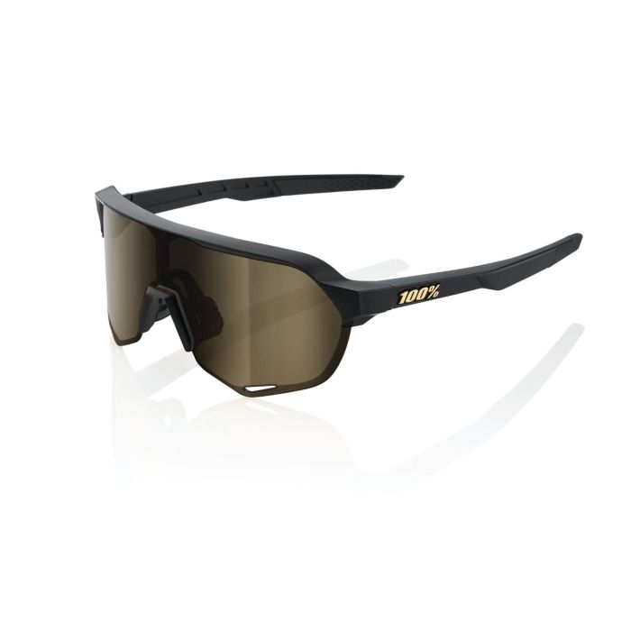 Image of 100% S2 Sunglasses - Matte Black Soft Gold Mirror Lens