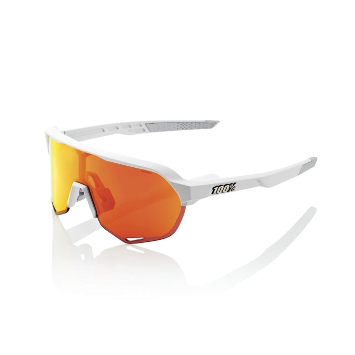 Image of 100% S2 Sunglasses - Soft Tact Off White HiPER Red Multilayer Mirror Lens