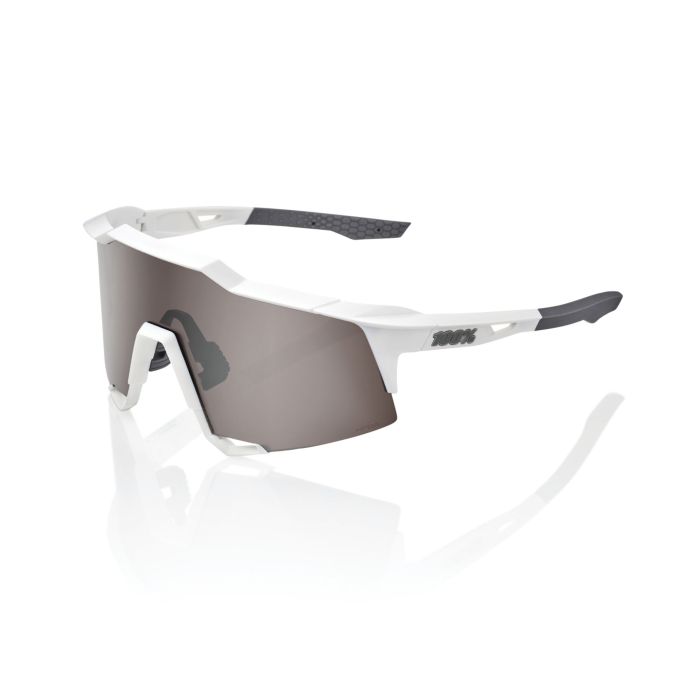 Image of 100% Speedcraft Sunglasses - Matte White HiPER Silver Mirror Lens