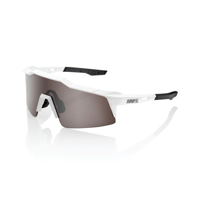 Image of 100% Speedcraft SL Sunglasses - Matte White HiPER Silver Mirror Lens