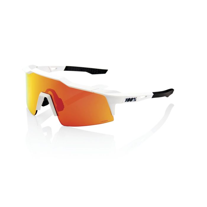 Image of 100% Speedcraft SL Sunglasses - Soft Tact Off White HiPER Red Multilayer Mirror Lens