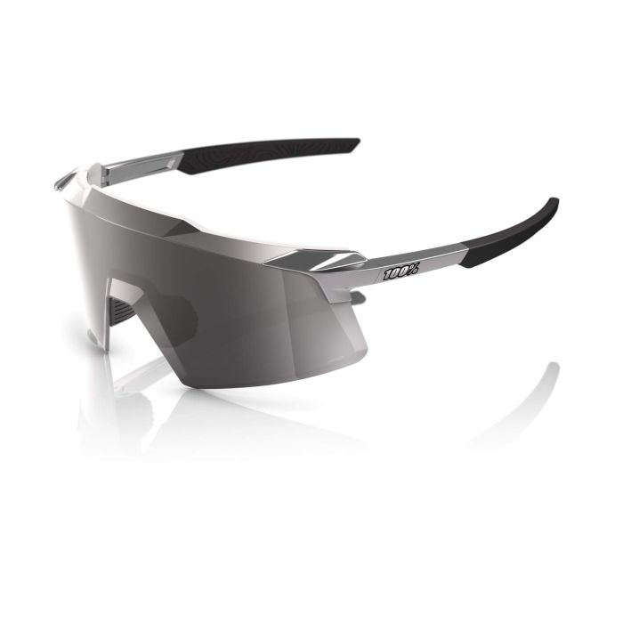 Image of 100% Aerocraft Sunglasses - Gloss Black Chrome HiPER Silver Mirror Lens