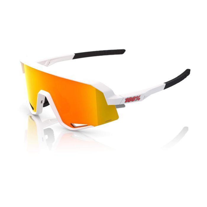 Tweeks Cycles 100% Slendale Sunglasses - Matte White HiPER Red Multilayer Mirror Lens | Clearance section. 365 day returns, 0% finance & FREE delivery over £50