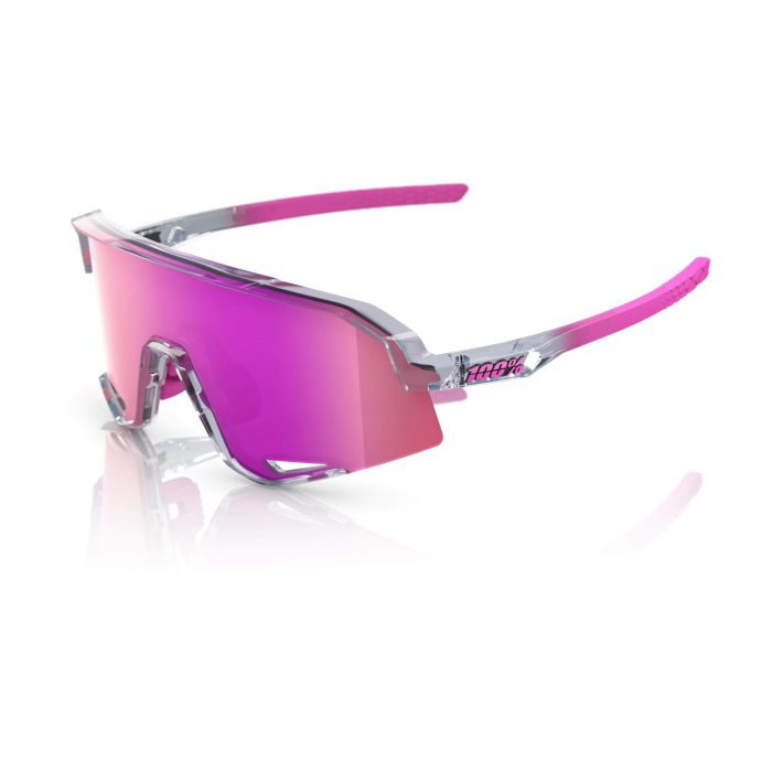 Tweeks Cycles 100% Slendale Sunglasses - Polished Translucent Grey Purple Multilayer Mirror Lens | Clearance section. 365 day returns, 0% finance & FREE delivery over £50