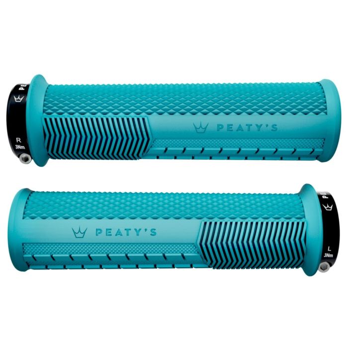 Tweeks Cycles Peaty's Monarch Knurl Grip - Thick, Turquoise | Clearance section. 365 day returns, 0% finance & FREE delivery over £50