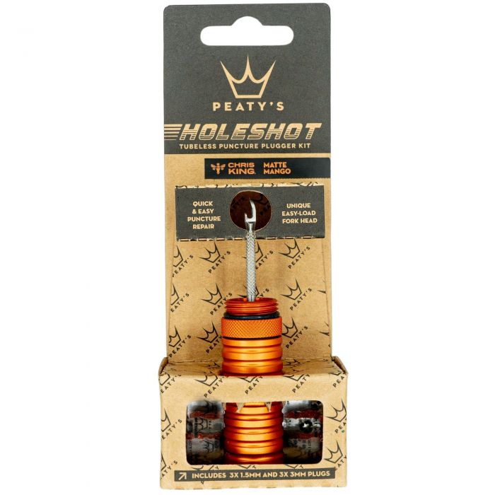 Tweeks Cycles Peaty's Holeshot Tubeless Puncture Plugger Kit - Mango | Clearance section. 365 day returns, 0% finance & FREE delivery over £50