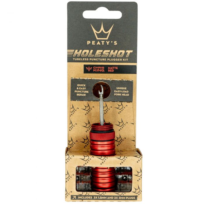 Tweeks Cycles Peaty's Holeshot Tubeless Puncture Plugger Kit - Red | Clearance section. 365 day returns, 0% finance & FREE delivery over £50