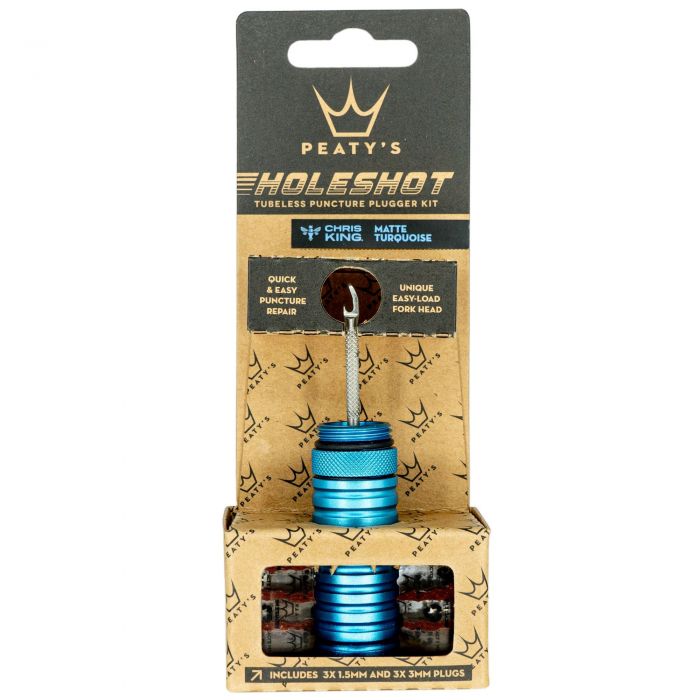 Tweeks Cycles Peaty's Holeshot Tubeless Puncture Plugger Kit - Turquoise | Clearance section. 365 day returns, 0% finance & FREE delivery over £50