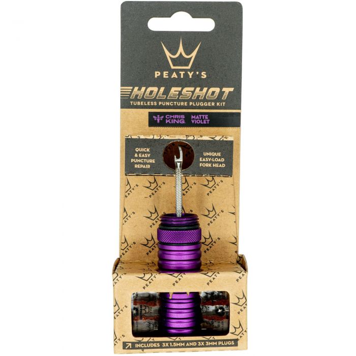 Tweeks Cycles Peaty's Holeshot Tubeless Puncture Plugger Kit - Violet | Clearance section. 365 day returns, 0% finance & FREE delivery over £50