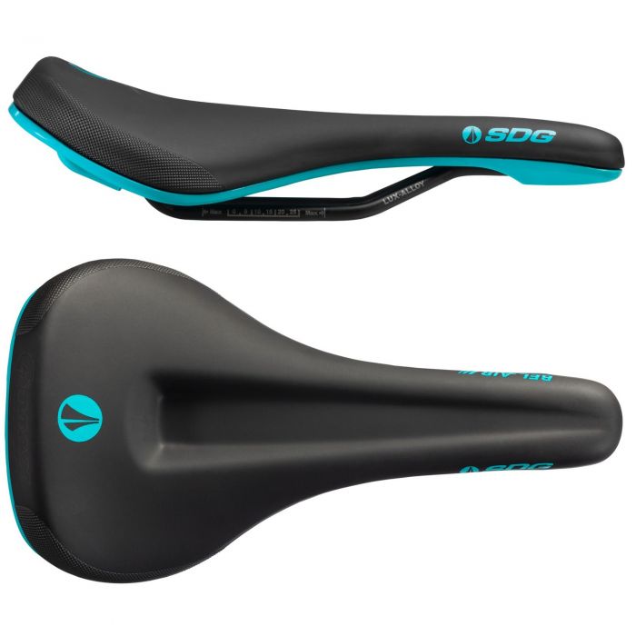 Tweeks Cycles SDG Bel Air V3 Max Lux-Alloy Saddle - Black / Turquoise | Clearance section. 365 day returns, 0% finance & FREE delivery over £50