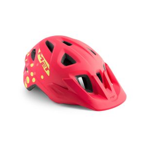 MET Eldar Youth Helmet - Coral Pink Polka Dots