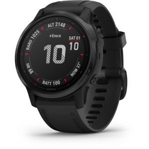Image of Garmin Fenix 6S Pro GPS Watch - Black With Black Band